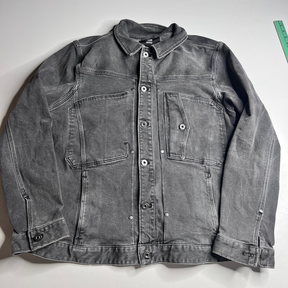 G-Star RAW Scutar Slim Jacket Mens XXL Faded Black Denim Utility